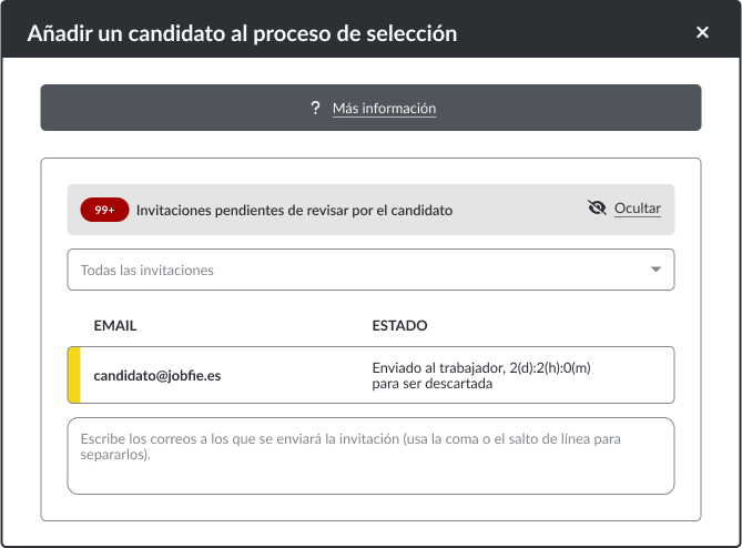 Funcionalidad de procesos de selección privados