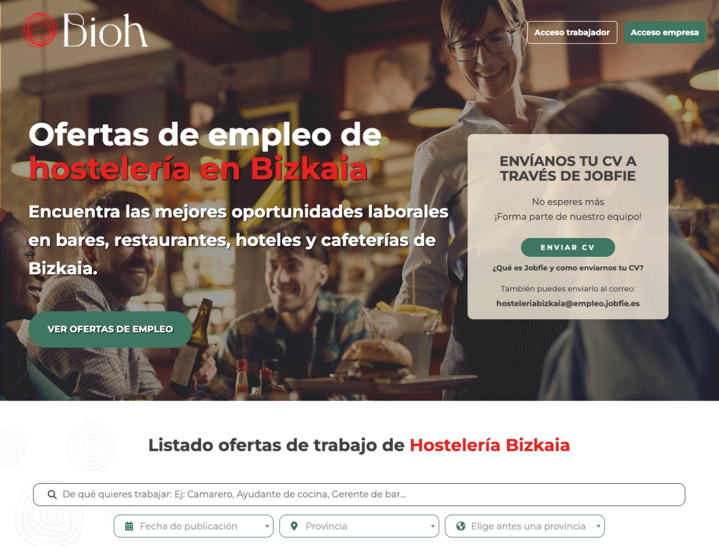 Portal de empleo de Hostelería Bizkaia