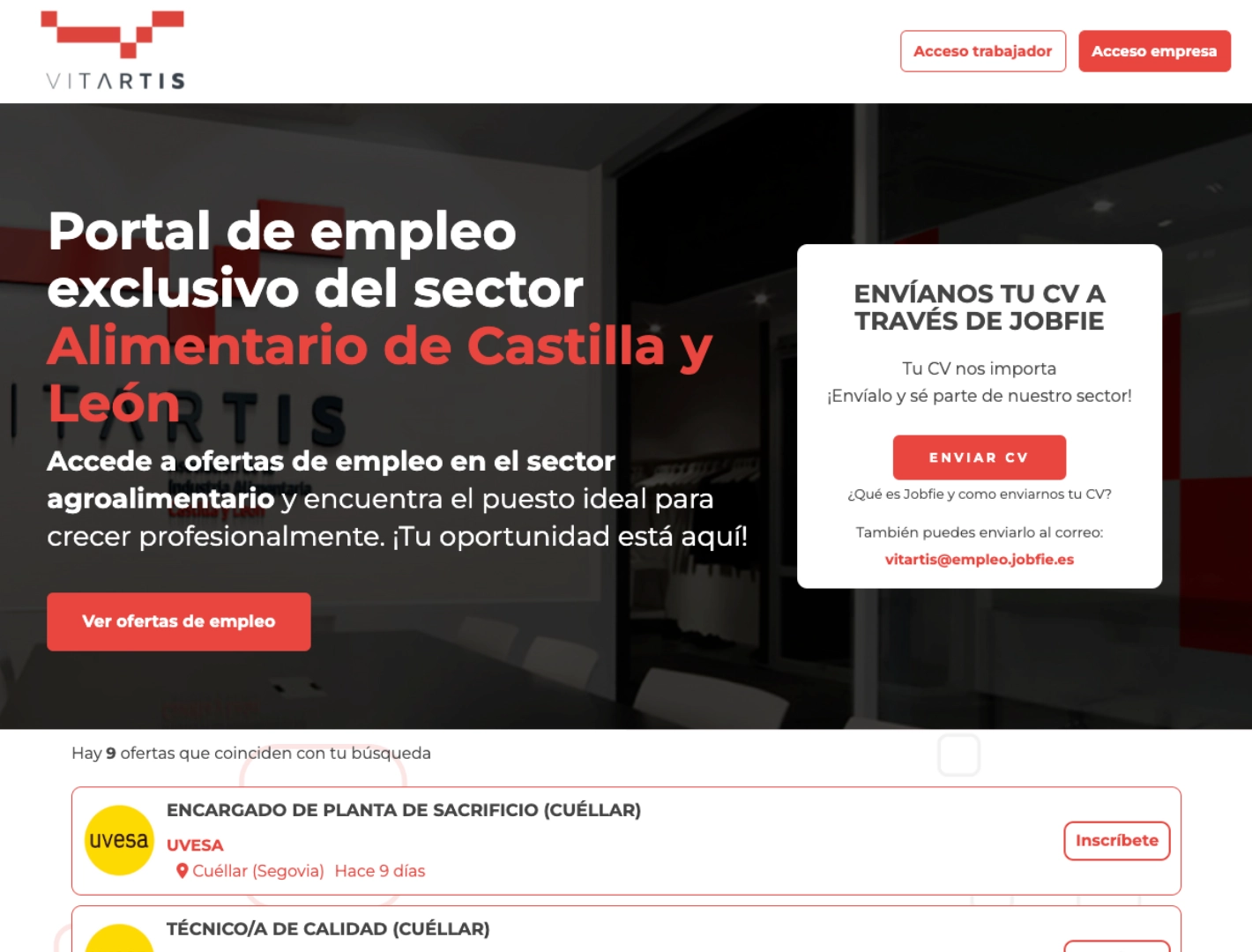 Portal de empleo de VITARTIS