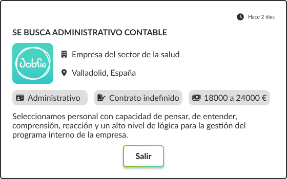 Ejemplo de una oferta de empleo anónima